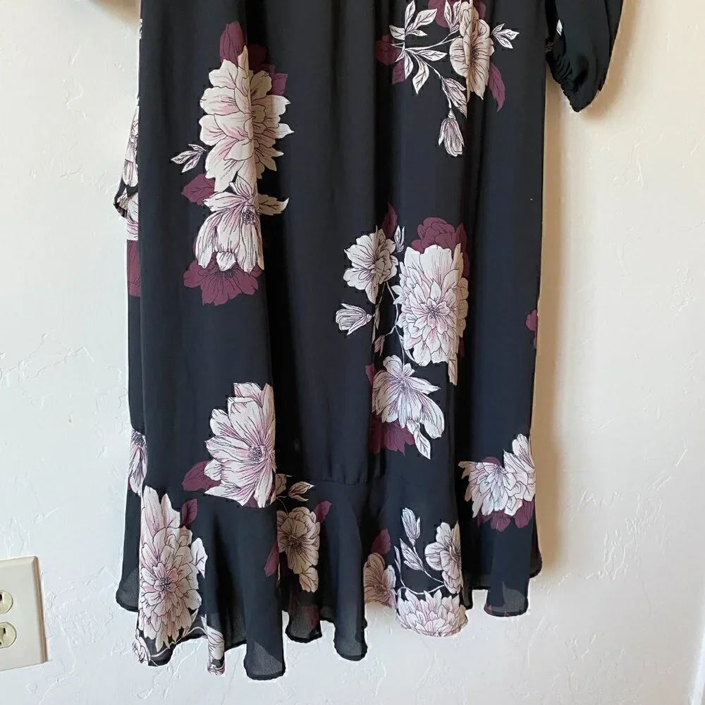 Badgley Mischka For Le Tote Floral Long Sleeve Midi Dress